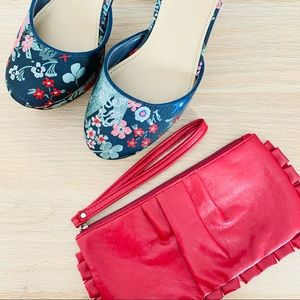 💙Just Fab Floral Platform & Purse Bundle💙